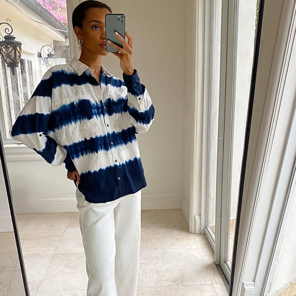 NWT The Group Babaton 100% Linen Utility Shirt - Picture 4 of 10